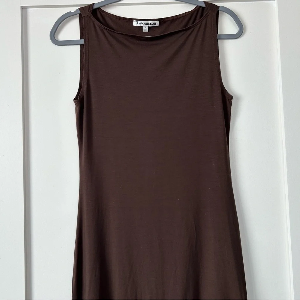 Reformation Quinley Knit Dress Brown Size Small - Picture 5 of 10
